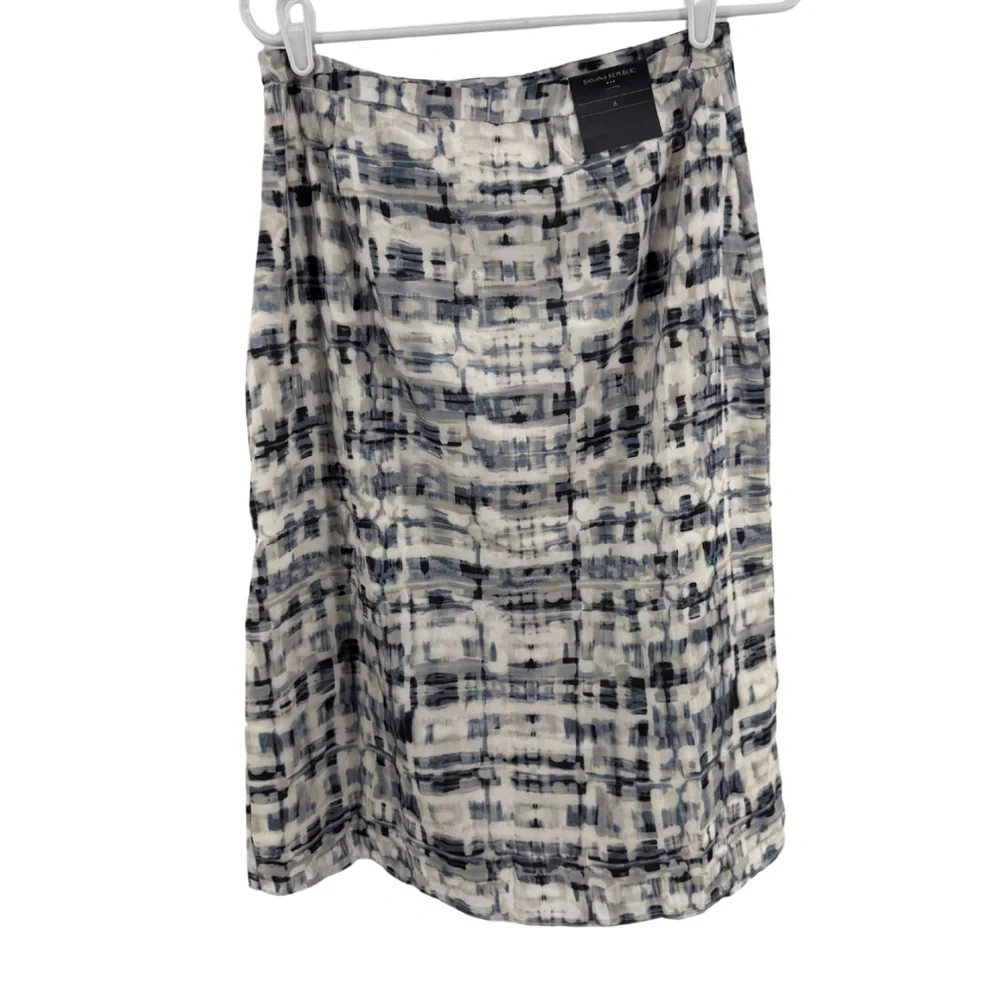 Banana Republic SILKY TWILL WRAP MIDI SKIRT Abstract Print 6 new below knee - Picture 3 of 13